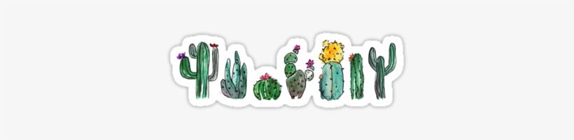 "watercolor Cactuses" Stickers By Jana95s - Bag, transparent png download