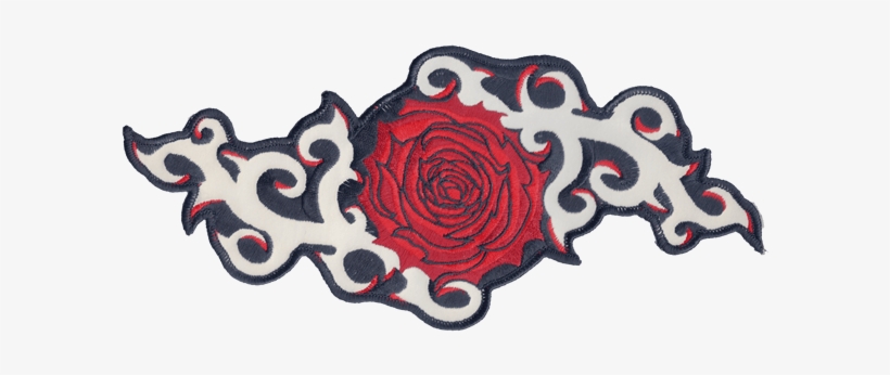 Pink Rose And Thorns 10" X 4" Reflective Embroidered - Rose, transparent png download