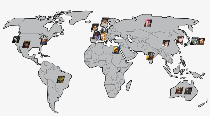 Blizzard's Hit New Game 'overwatch' Is Getting Raves - Blank World Map, transparent png download