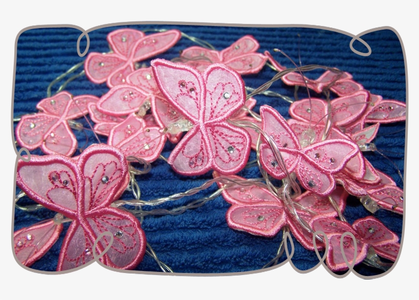 Organza 3d Butterfly Fairy String Lights Machine Embroidery, transparent png download