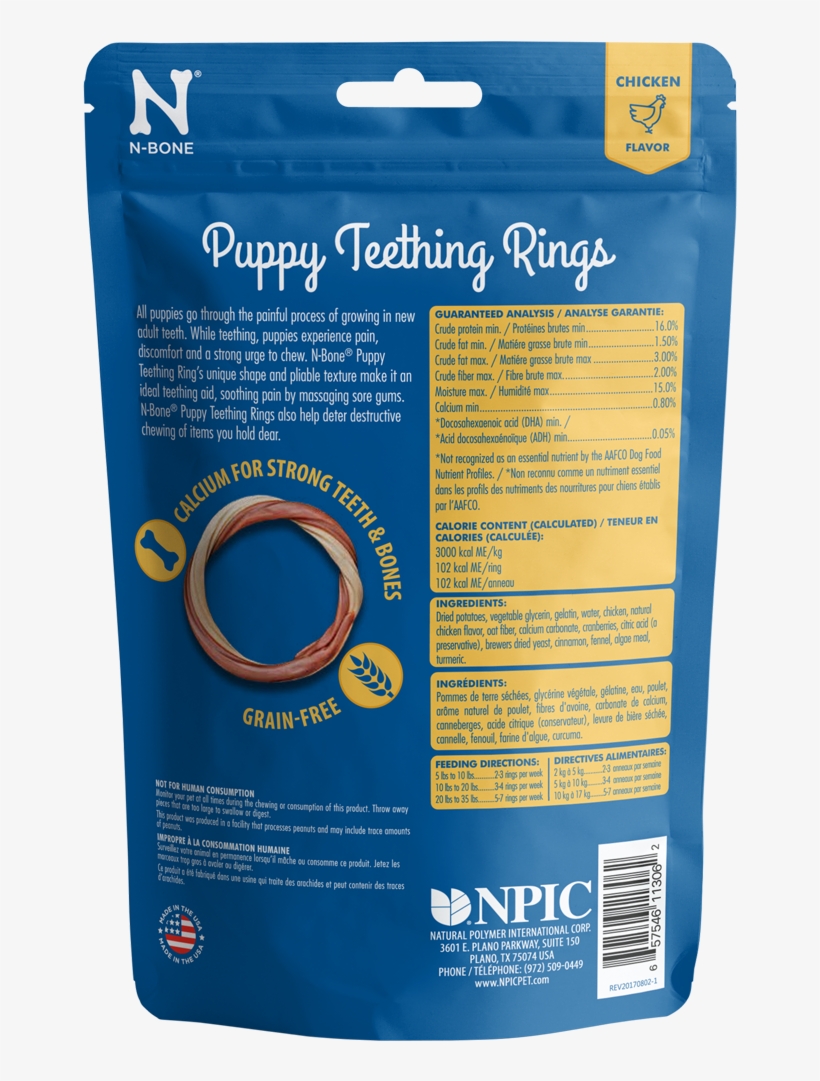 N-bone® Puppy Teething Rings Chicken - N-bone Puppy Teething Ring Chicken Flavor 3 Pack Treat, transparent png download