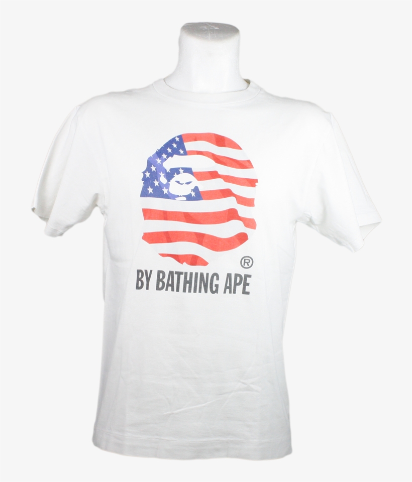 American Flag Head Logo Tee - Bape, transparent png download