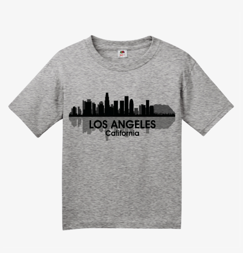 Youth Grey Los Angeles, Ca City Skyline - Los Angeles Skyline City Silhouette Vinyl Wall Art, transparent png download