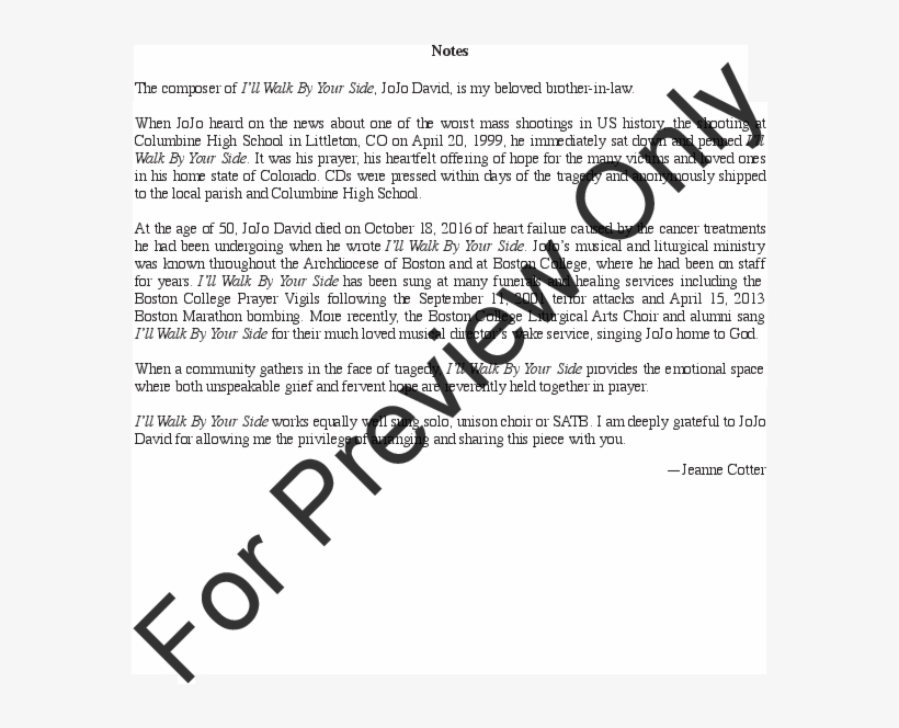 I'll Walk By Your Side Thumbnail - Headless Horseman Sheet Music, transparent png download