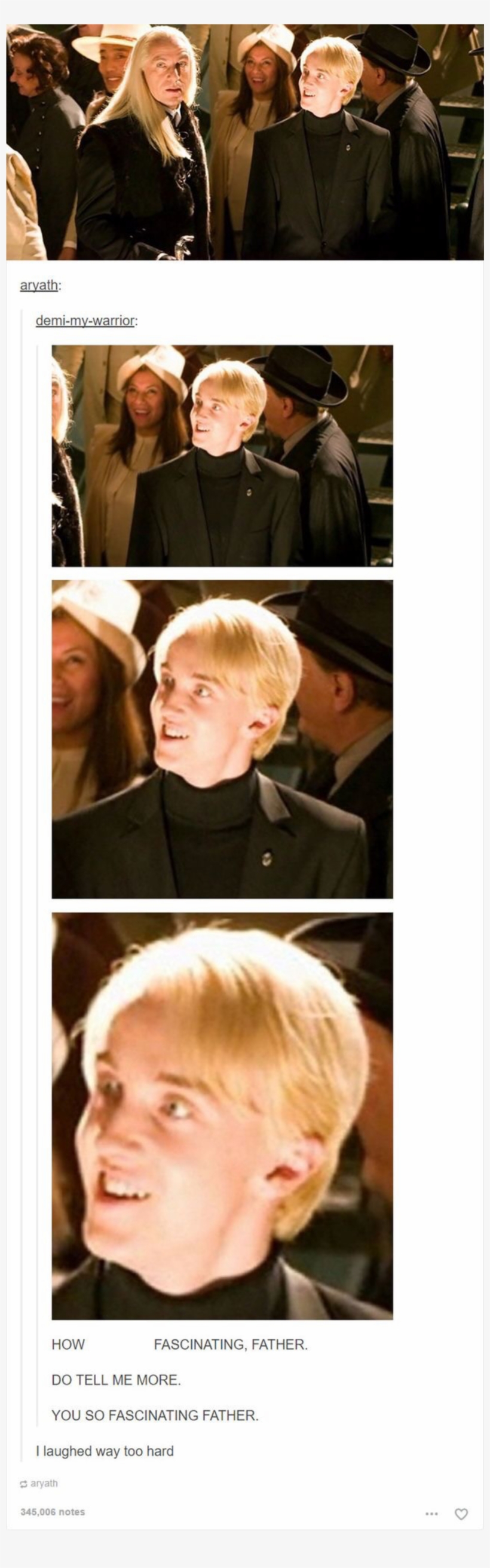 I Laughed Way Too Much - Draco Malfoy Tell Me More Father, transparent png download