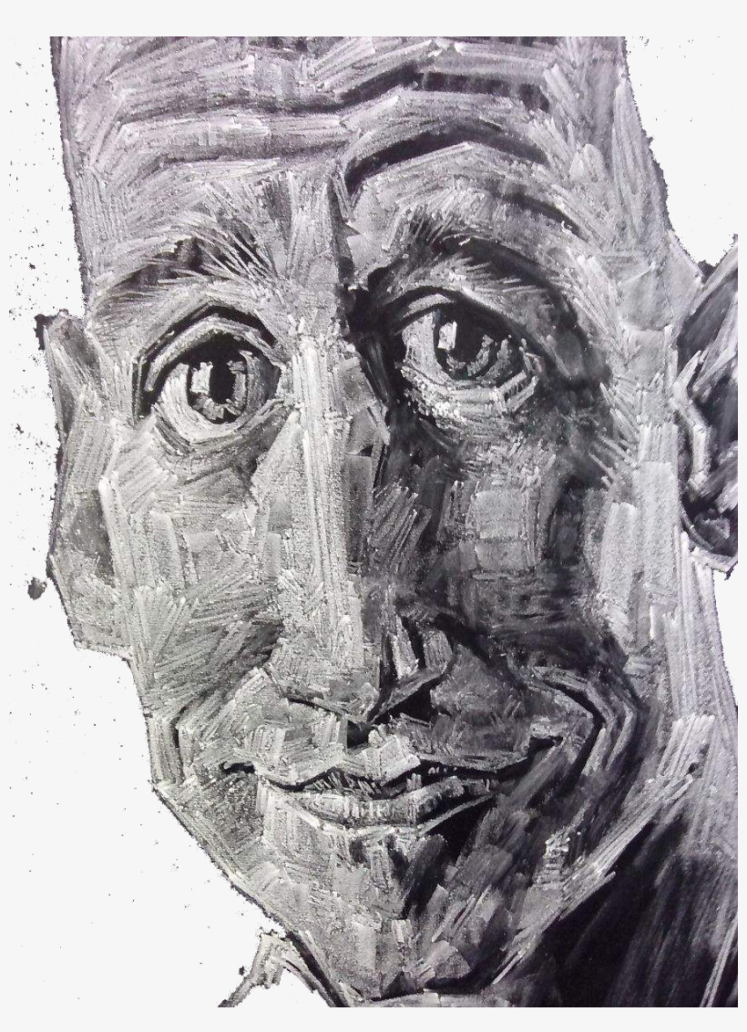 Drawing Chalk Black And White Picture Transparent Library - Portrait, transparent png download