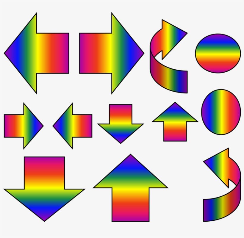 Arrows, Circle, Sign, Symbol, 3d, Design, Red, Orange - Fleche Arc En Ciel, transparent png download