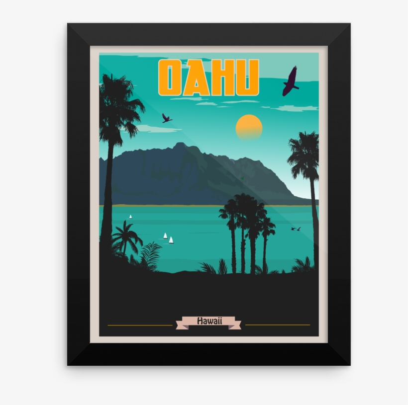 Oahu Hawaii Travel Poster - Hawaii, transparent png download