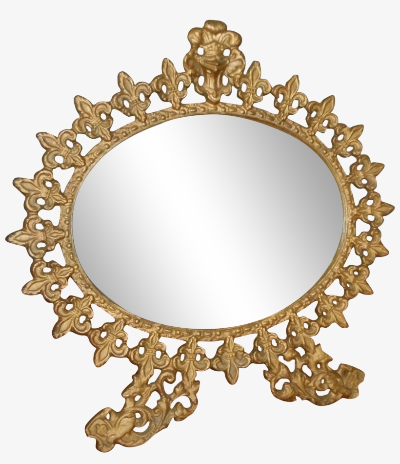 Vintage Standing Gilt Vanity Mirror Chairish - Mirror, transparent png download