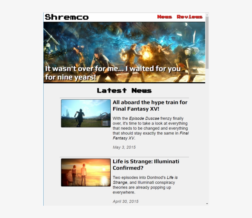 "shremco" Video Game News/reviews - Final Fantasy Xv Game Art Poster - W12618 - 16x12 In, transparent png download