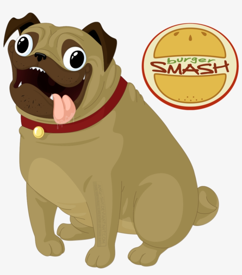 Typographic Drawing Pug Image Free Download - Fast Food, transparent png download