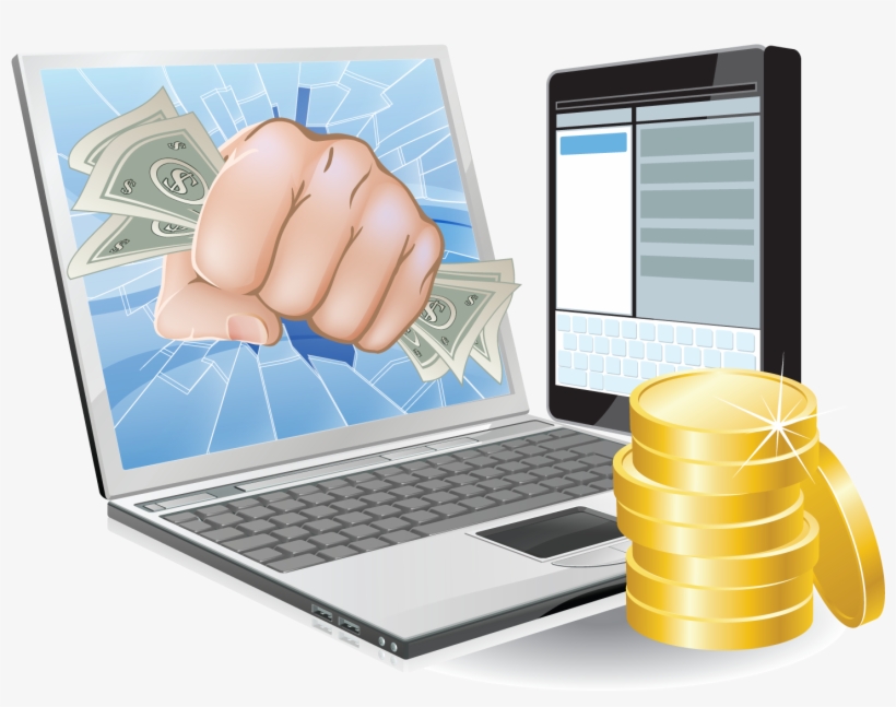 Computer Fist Of Money - Earn Big Money Online By Legally Grabbing Books In, transparent png download