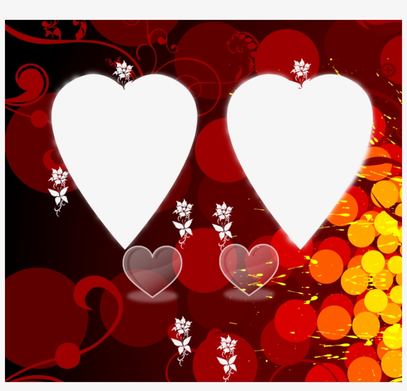 Descárgate Esta Plantilla Para Ayudarte A Imprimir - Marco Doble Corazon Png, transparent png download