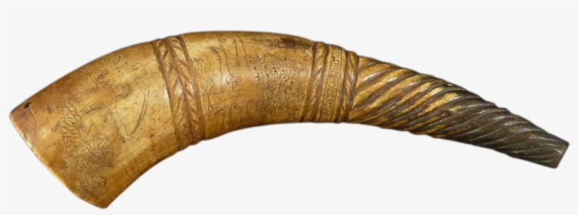 Antique Dated Engraved Gun Powder Shot Flask - Powder Horn With Transparent Background, transparent png download