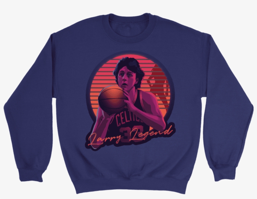 Crewneck Sweatshirt / Purple / S Retro Larry Bird Sweatshirt - College Dropout Crew Neck, transparent png download