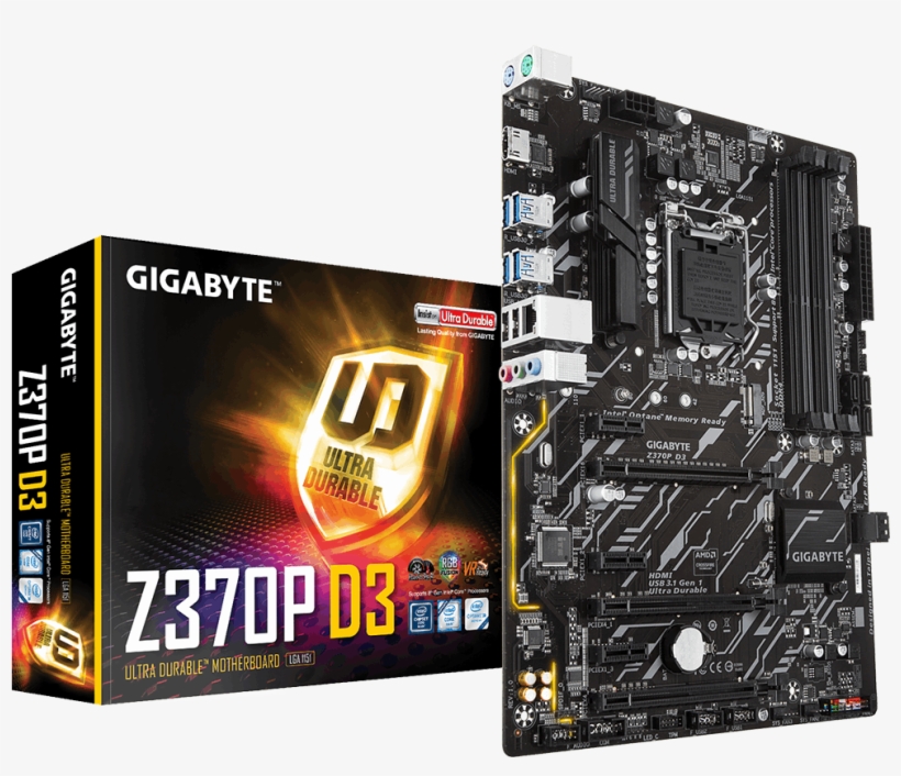 Gigabyte Z370p D3 Lga1151 Motherboard - Gigabyte Z370p D3, transparent png download
