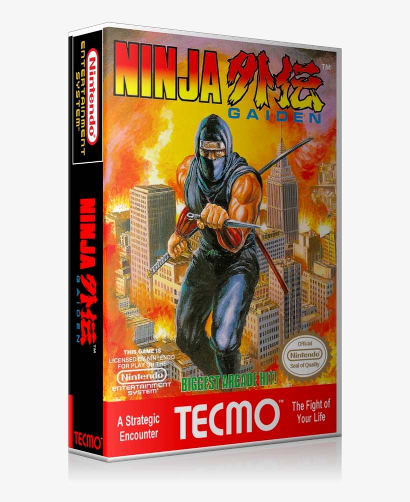 Nes Ninja Gaiden Retail Game Cover To Fit A Ugc Style - Ninja Gaiden [entertainment System Game], transparent png download