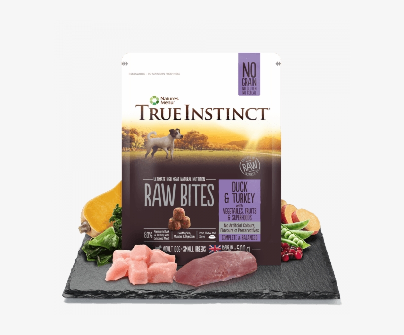 True Instinct Small Breed Raw Bites Duck And Turkey - Dog Food, transparent png download