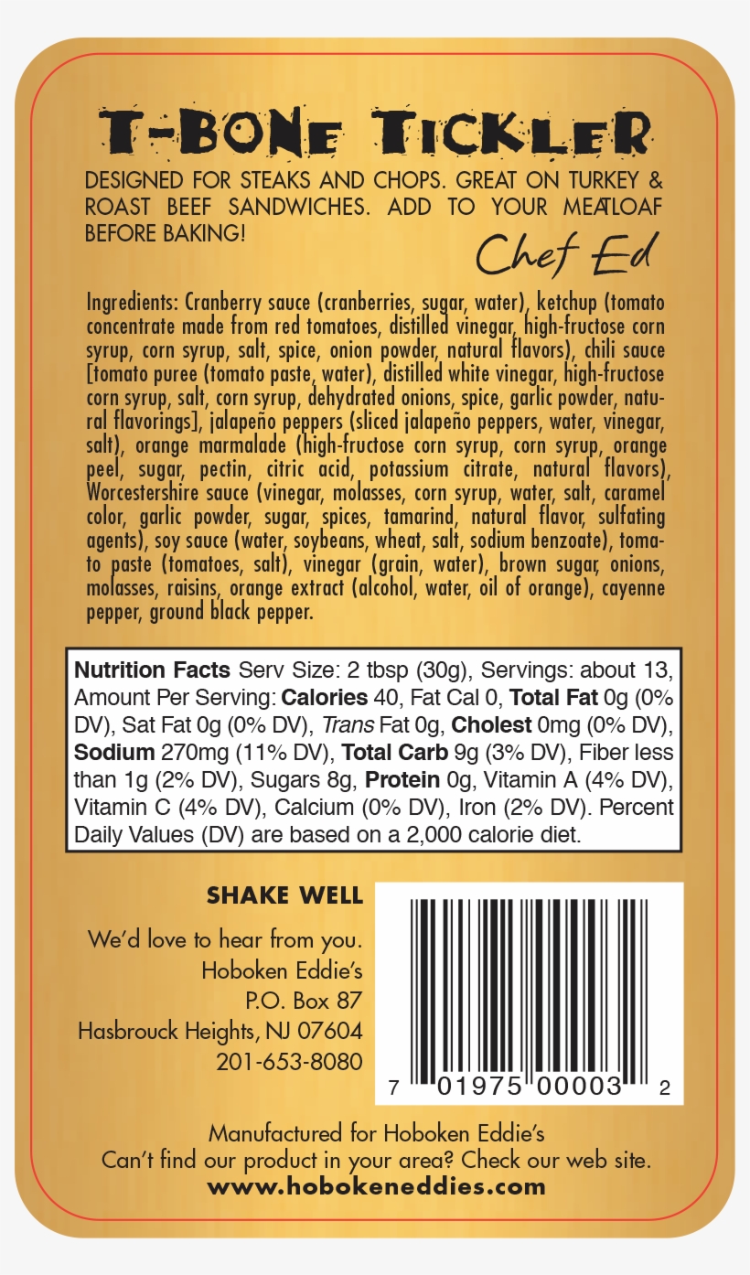 T-bone Tickler - Mustard, transparent png download