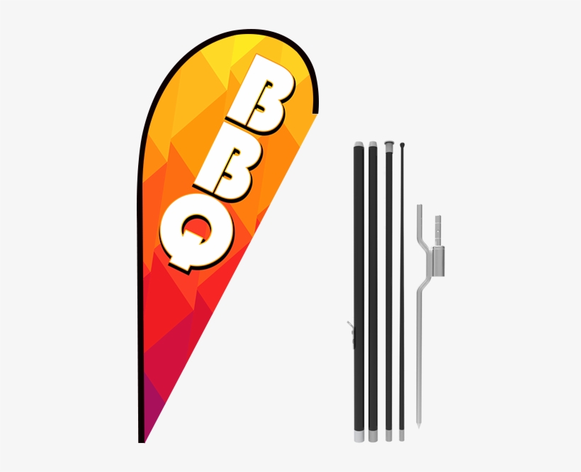 11ft Bbq Stock Teardrop Flag With Ground Stake - Fra:8ft, transparent png download