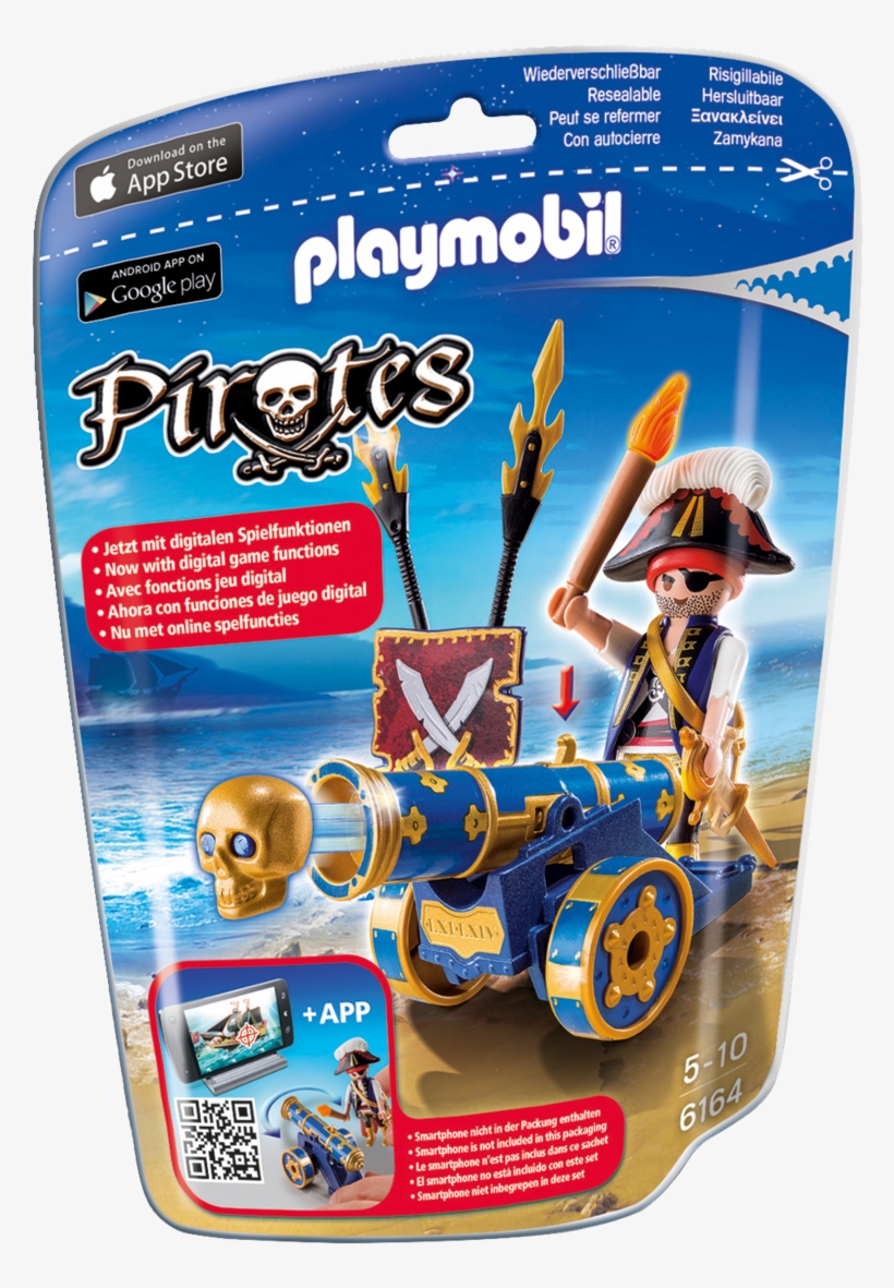 Playmobil - Blue Interactive Cannon With Pirate 6164, transparent png download