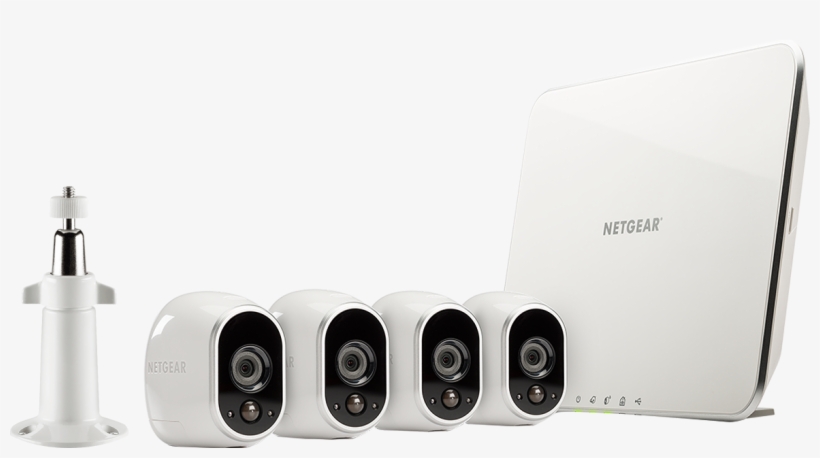 Arlo Wire-free Security System With 4 Hd Cameras - Netgear Arlo Wireless Indoor/outdoor Security System, transparent png download