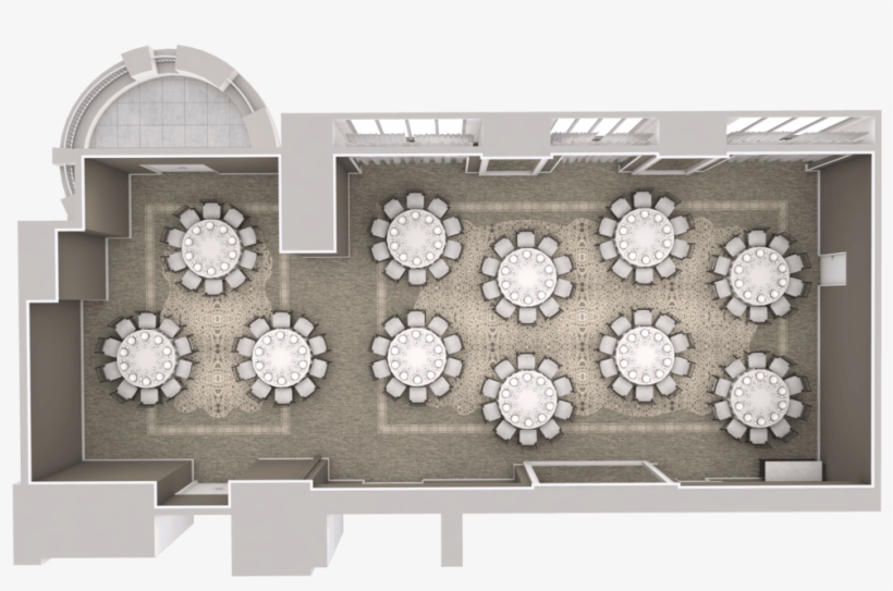 Sinclair Ballroom - Top Down - 3d Aerial View Floor Plans, transparent png download