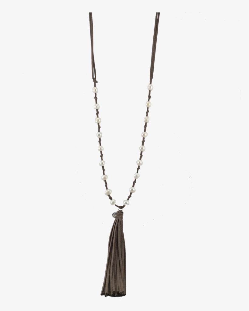 Handmade Pearls On Leather Tassel Necklace, Long Tassel, transparent png download