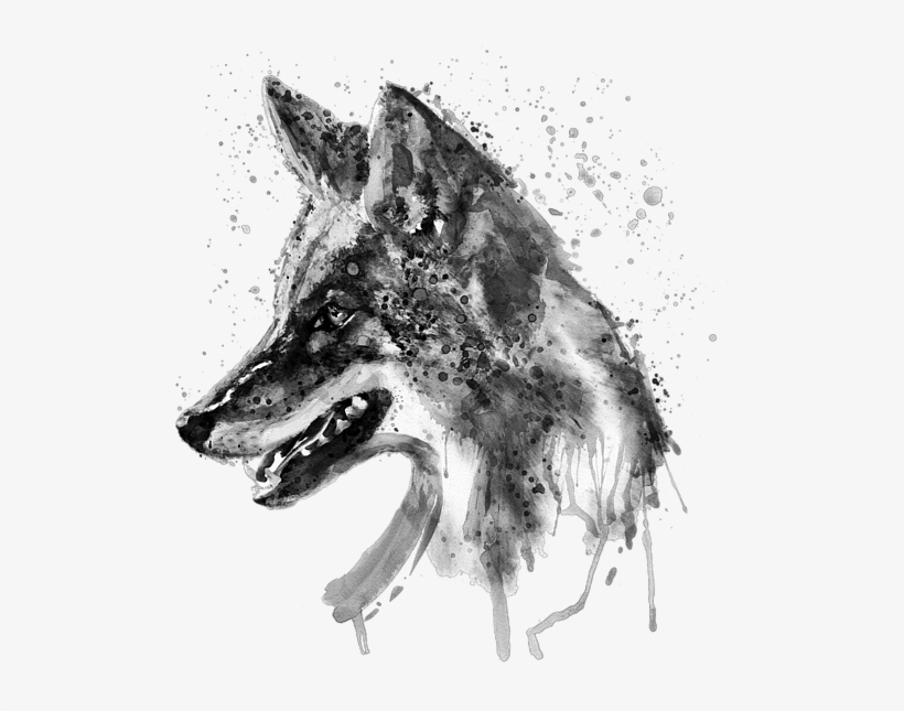 Bleed Area May Not Be Visible - Coyote Black And White, transparent png download