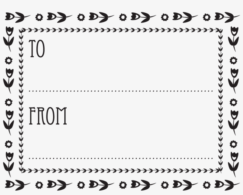 To And From Stamp With Flowers- Gift Tag Perfect - Gift, transparent png download