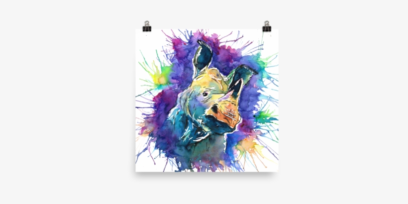 'baby Rhino' Print 10" X 10" - Infant, transparent png download