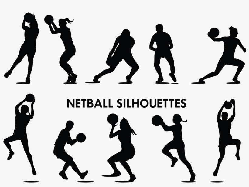 Netball Player Silhouettes Vector - Netball Icon, transparent png download