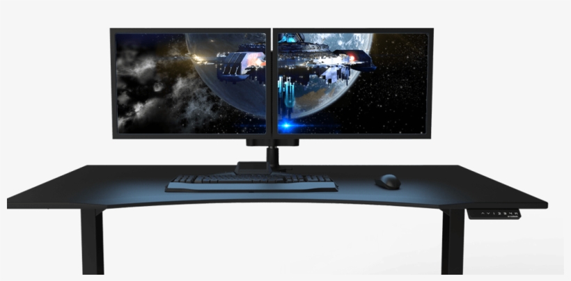 Gaming Desk Monitor Arms Gaming Computer Desk, Gaming - Desk For Gaming, transparent png download
