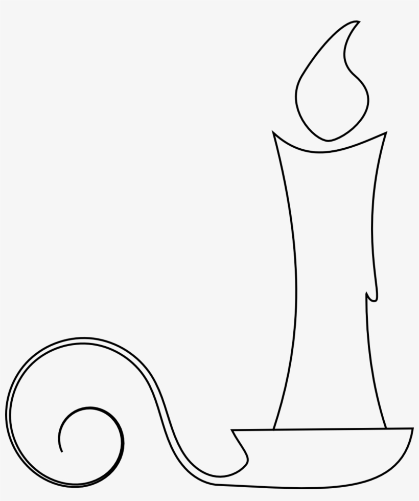 Flower Outlines For Coloring - Candle Drawing Png, transparent png download