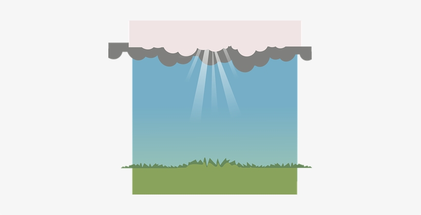 Background Blue Clouds Grass Rain Rays Sky - พื้น หลัง หน้า ฝน, transparent png download