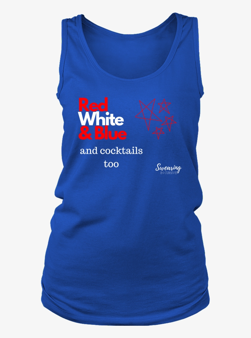 Red White & Blue, And Cocktails Too Tank - White Agency, transparent png download