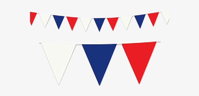 Red Blue And White Penant Flags, transparent png download