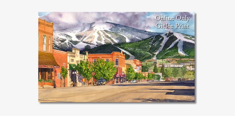 Original Traditional Watercolors By Gregory Effinger - Main Street Steamboat Springs, transparent png download