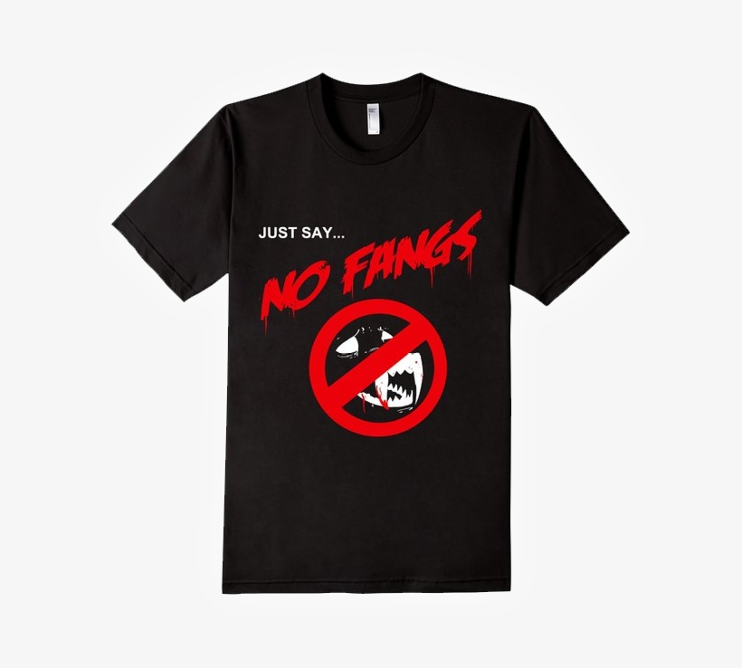 No Fangs - Seagull Embroidered T-shirt, transparent png download