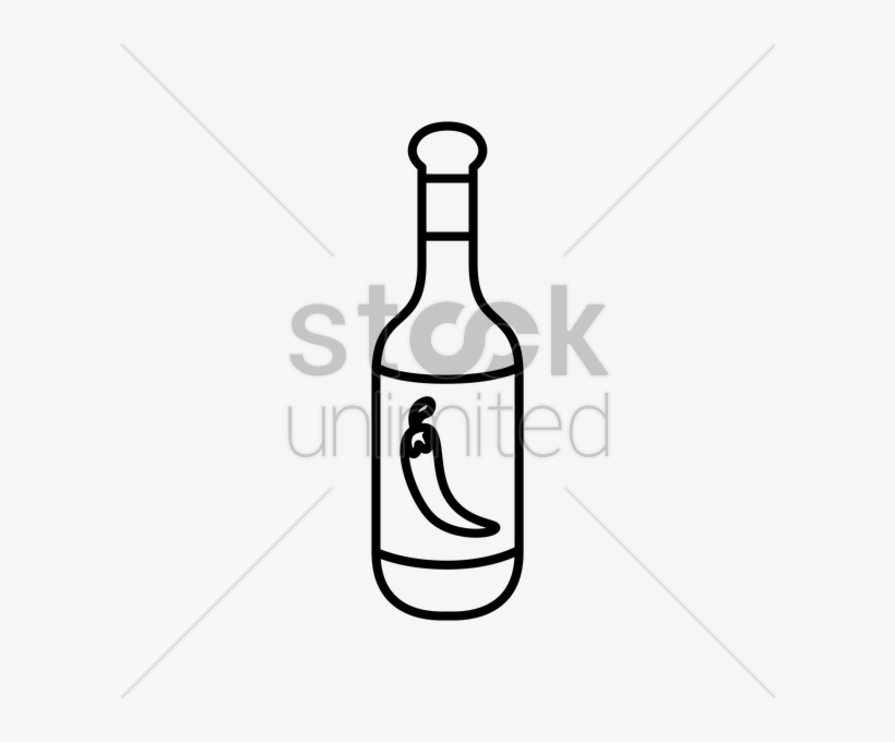 Wine Bottle Line Drawing At Getdrawings - Draw A Rose Apple, transparent png download