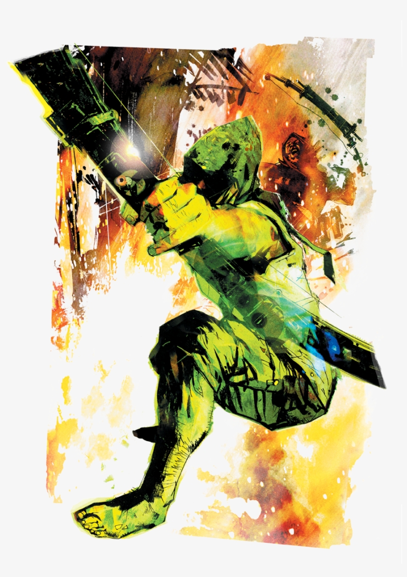 Justice League Painted Archer Men's Crewneck Sweatshirt - Green Arrow, transparent png download