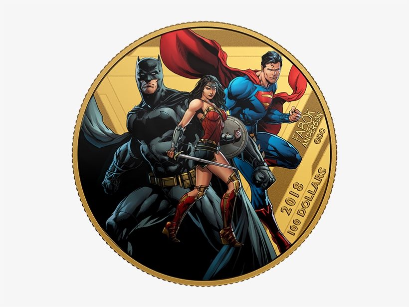 14-karat Gold Coin - Justice League Coins, transparent png download