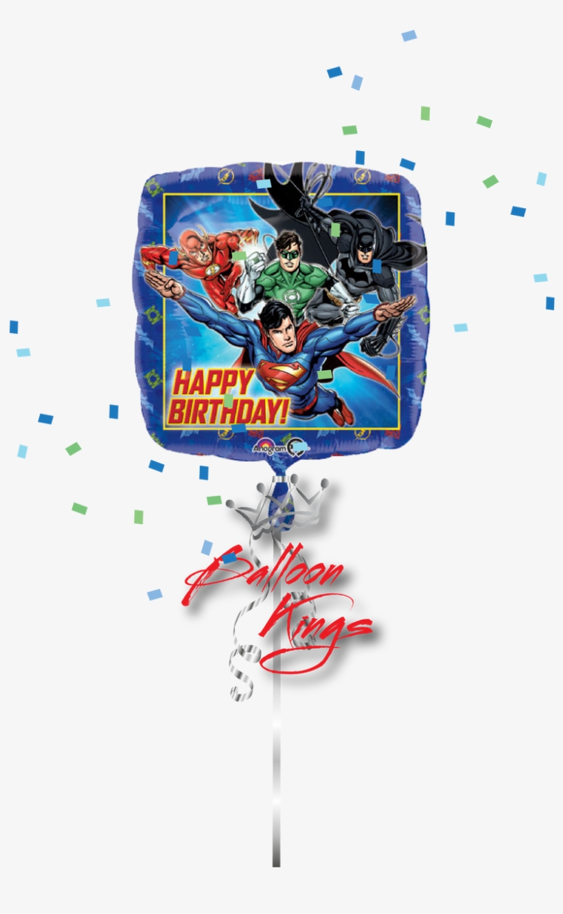 Happy Birthday Justice League - 18" Justice League Happy Birthday Balloon - Mylar Balloons, transparent png download