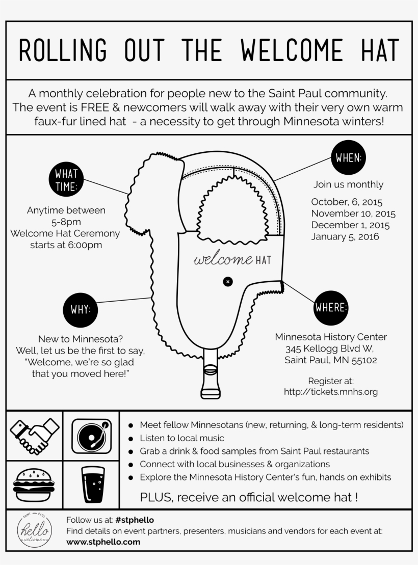 Welcome Hat Flier - Diagram, transparent png download