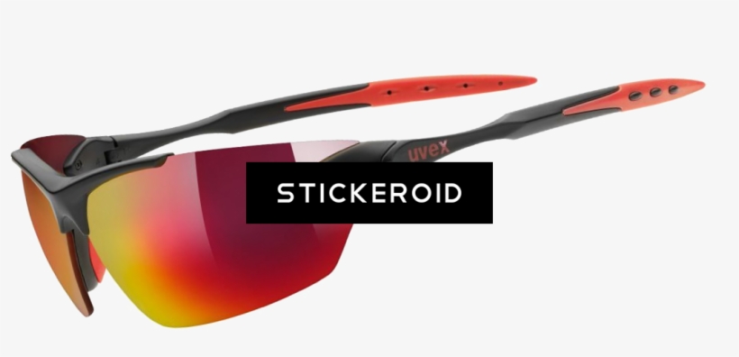 Glasses - Uvex Cycling Sgl 203 Matt Black-red Glasses, Unisex, transparent png download