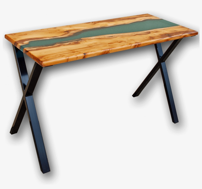 Yew Green Resin River - River Desk, transparent png download