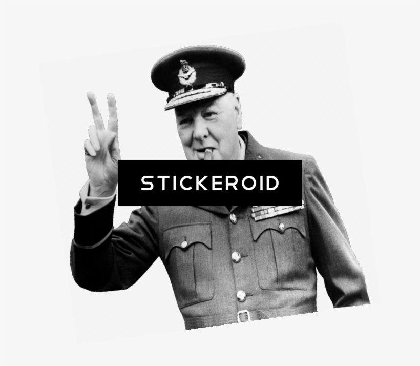 Winston Churchill Military Outfit V Sign, transparent png download
