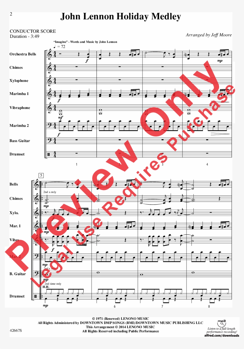 John Lennon Holiday Medley Thumbnail - Sinfonia In G Violin 2, transparent png download