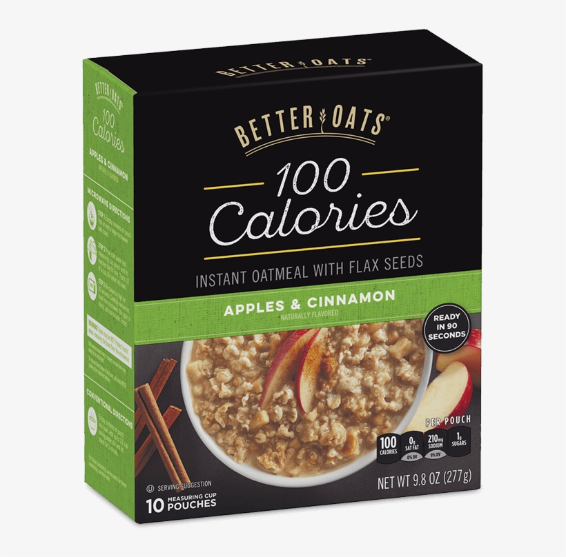 Better Oats 100 Calories Apples And Cinnamon Instant - Better Oats, Raw Pure And Simple Organic, Bare, Instant, transparent png download