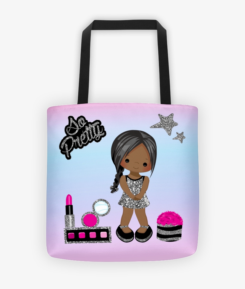 Silver Glitter Girl Tote Bag - Tote Bag, transparent png download